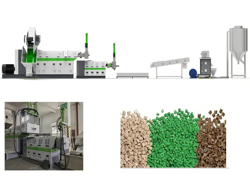 Kunststoff-Pelletiermaschine für das Folienrecycling